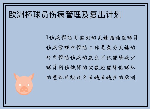 欧洲杯球员伤病管理及复出计划